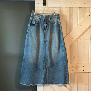 We the Free long denim maxi skirt